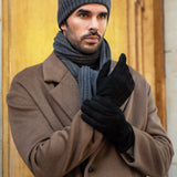 Napoli (dark grey) - 100% cashmere ribbed scarf (unisex)- Leather Gloves Online - Luxury Italian Scarf - 15