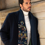 Edoardo (blue) - soft and lightweight Italian scarf from 100% wool - Leather Gloves Online - Luxury Italian Scarf - 11