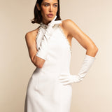 Gabriella (white) - Italian unlined 8-button length leather bridal / opera gloves - Leather Gloves Online - Luxury Leather Gloves - 2