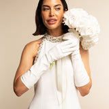 Gabriella (white) - Italian unlined 8-button length leather bridal / opera gloves - Leather Gloves Online - Luxury Leather Gloves - 6