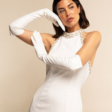 Gabriella (white) - Italian unlined 12-button length leather bridal / opera gloves - Leather Gloves Online - Luxury Leather Gloves - 6