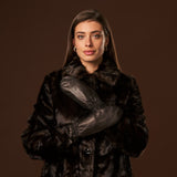 Gianetta (black) – Italian lambskin mittens with luxurious lambswool lining - Leather Gloves Online - Luxury Leather Gloves - 4