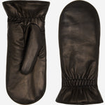 Gianetta (black) – Italian lambskin mittens with luxurious lambswool lining - Leather Gloves Online - Luxury Leather Gloves - 1