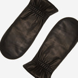 Gianetta (black) – Italian lambskin mittens with luxurious lambswool lining - Leather Gloves Online - Luxury Leather Gloves - 3