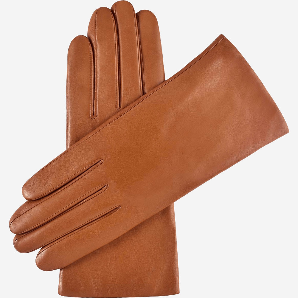 Isabella (cognac) - Italian lambskin leather gloves with cashmere lining & touchscreen feature - Leather Gloves Online - Luxury Leather Gloves - 1