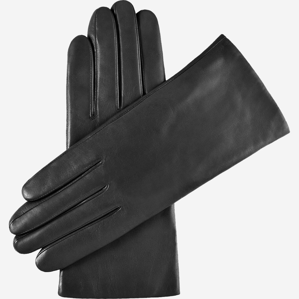 Isabella (black) - Italian lambskin leather gloves with cashmere lining - Leather Gloves Online - Luxury Leather Gloves - 1