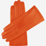Isabella (orange) - Italian lambskin leather gloves with luxurious cashmere lining - Leather Gloves Online - Luxury Leather Gloves - 1