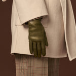 Isabella (green) - Italian lambskin leather gloves with luxurious cashmere lining - Leather Gloves Online - Luxury Leather Gloves - 5