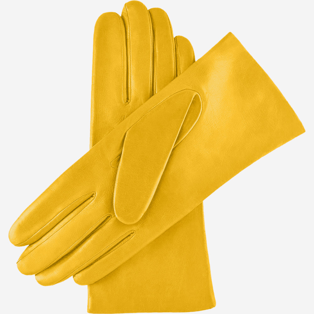 Isabella (yellow) - Italian lambskin leather gloves with luxurious cashmere lining - Leather Gloves Online - Luxury Leather Gloves - 2