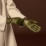 Isabella (green) - Italian lambskin leather gloves with luxurious cashmere lining - Leather Gloves Online - Luxury Leather Gloves - 7