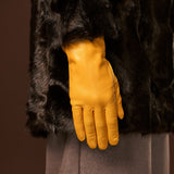 Isabella (yellow) - Italian lambskin leather gloves with luxurious cashmere lining - Leather Gloves Online - Luxury Leather Gloves - 7