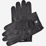 Leonardo (black) - Italian driving gloves made of American deerskin leather - Leather Gloves Online - Luxury Leather Gloves - 1