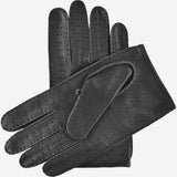 Leonardo (black) - Italian driving gloves made of American deerskin leather - Leather Gloves Online - Luxury Leather Gloves - 2