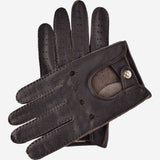 Leonardo (dark brown) - Italian driving gloves made of American deerskin leather - Leather Gloves Online - Luxury Leather Gloves - 1