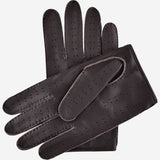 Leonardo (dark brown) - Italian driving gloves made of American deerskin leather - Leather Gloves Online - Luxury Leather Gloves - 4