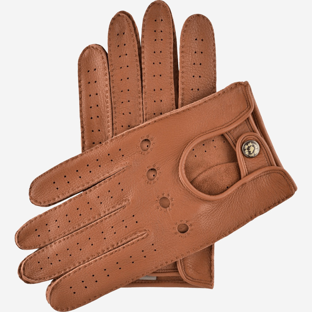 Men's Driving Gloves Deerskin Brown Handmade in Italy – Leather
