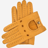 Leonardo (yellow) - Italian driving gloves made of American deerskin leather - Leather Gloves Online - Luxury Leather Gloves - 1
