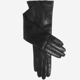 Leonora (black) - Italian cashmere lined 8-button length leather gloves - Leather Gloves Online - Luxury Leather Gloves - 1