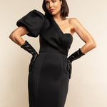 Leonora (black) - Italian cashmere lined 6-button length leather gloves - Leather Gloves Online - Luxury Leather Gloves - 3