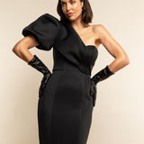 Leonora (black) - Italian cashmere lined 6-button length leather gloves - Leather Gloves Online - Luxury Leather Gloves - 3