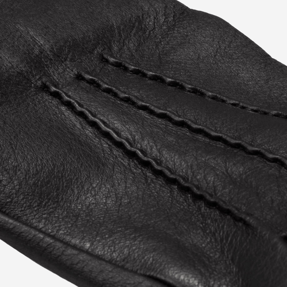 Lorenzo (black) - Italian gloves made of American deerskin leather with cashmere lining - Leather Gloves Online - Luxury Leather Gloves - 4