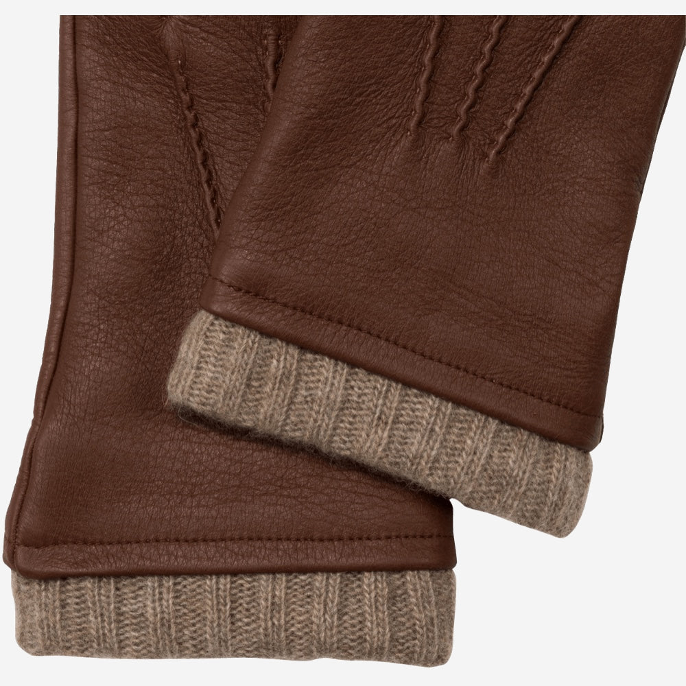 Lorenzo (brown) - Italian gloves made of American deerskin leather with cashmere lining - Leather Gloves Online - Luxury Leather Gloves - 3