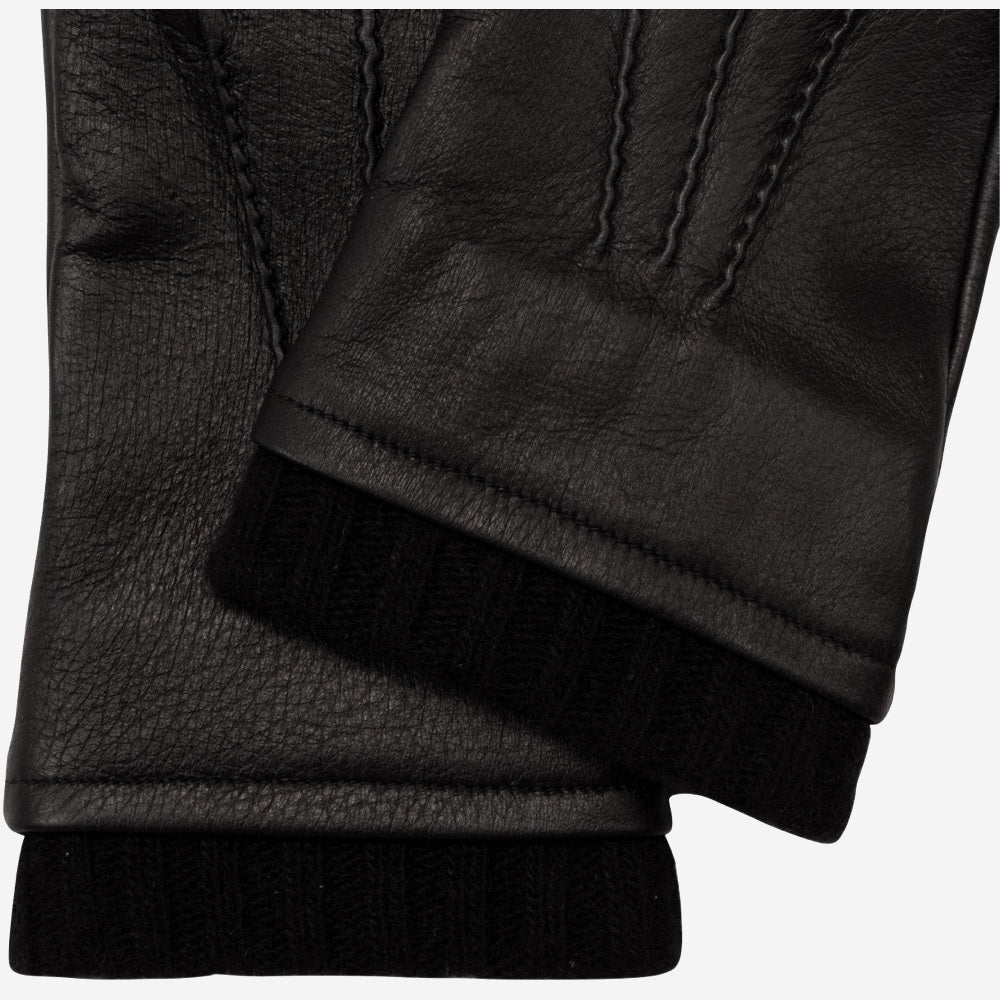 Lorenzo (black) - Italian gloves made of American deerskin leather with cashmere lining - Leather Gloves Online - Luxury Leather Gloves - 3