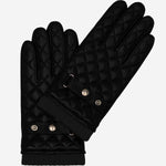 Luca (black) - Italian lambskin leather gloves with cashmere lining and checkered pattern - Leather Gloves Online - Luxury Leather Gloves - 1