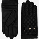 Luca (black) - Italian lambskin leather gloves with cashmere lining and checkered pattern - Leather Gloves Online - Luxury Leather Gloves - 2