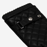 Luca (black) - Italian lambskin leather gloves with cashmere lining and checkered pattern - Leather Gloves Online - Luxury Leather Gloves - 4