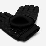 Luca (black) - Italian lambskin leather gloves with cashmere lining and checkered pattern - Leather Gloves Online - Luxury Leather Gloves - 3