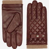 Luca (brown) - Italian lambskin leather gloves with cashmere lining and checkered pattern - Leather Gloves Online - Luxury Leather Gloves - 2