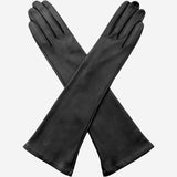 Lucia (black) - Italian unlined 12-button length leather opera gloves - Leather Gloves Online - Luxury Leather Gloves - 1