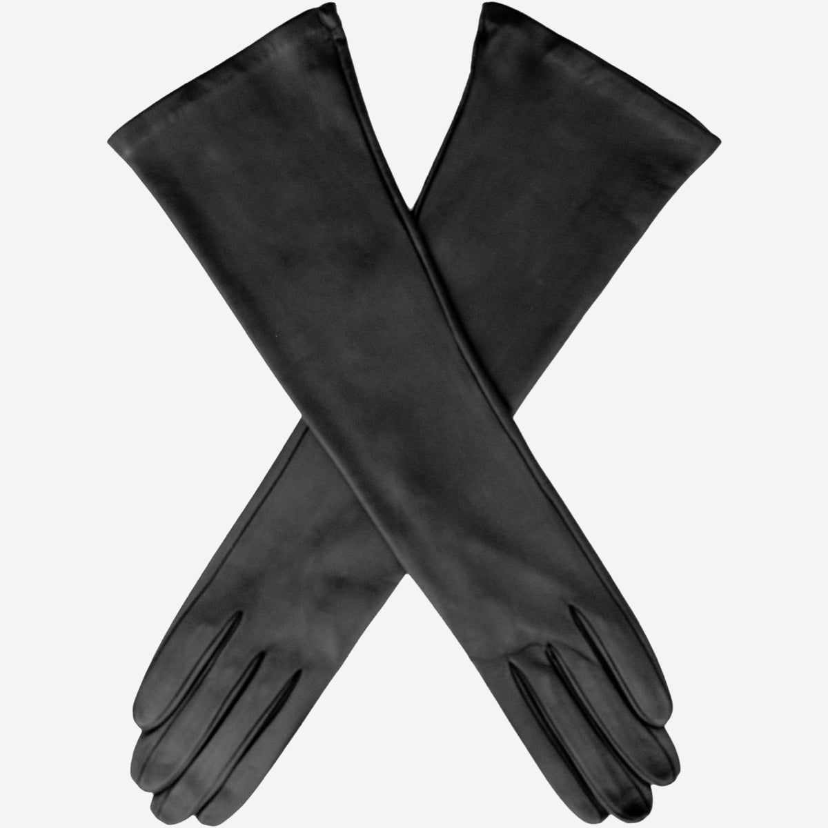Lucia (black) - Italian unlined 16-button length leather opera gloves - Leather Gloves Online - Luxury Leather Gloves - 1
