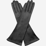Lucia (black) - Italian unlined 6-button length leather opera gloves - Leather Gloves Online - Luxury Leather Gloves - 1