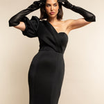 Lucia (black) - Italian unlined 12-button length leather opera gloves - Leather Gloves Online - Luxury Leather Gloves - 2