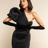 Lucia (black) - Italian unlined 12-button length leather opera gloves - Leather Gloves Online - Luxury Leather Gloves - 3