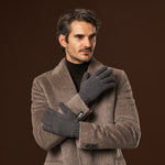 Luciano (grey) - Handmade Italian knitted wool gloves with luxurious cashmere lining - Leather Gloves Online - Luxury Wool Gloves - 3
