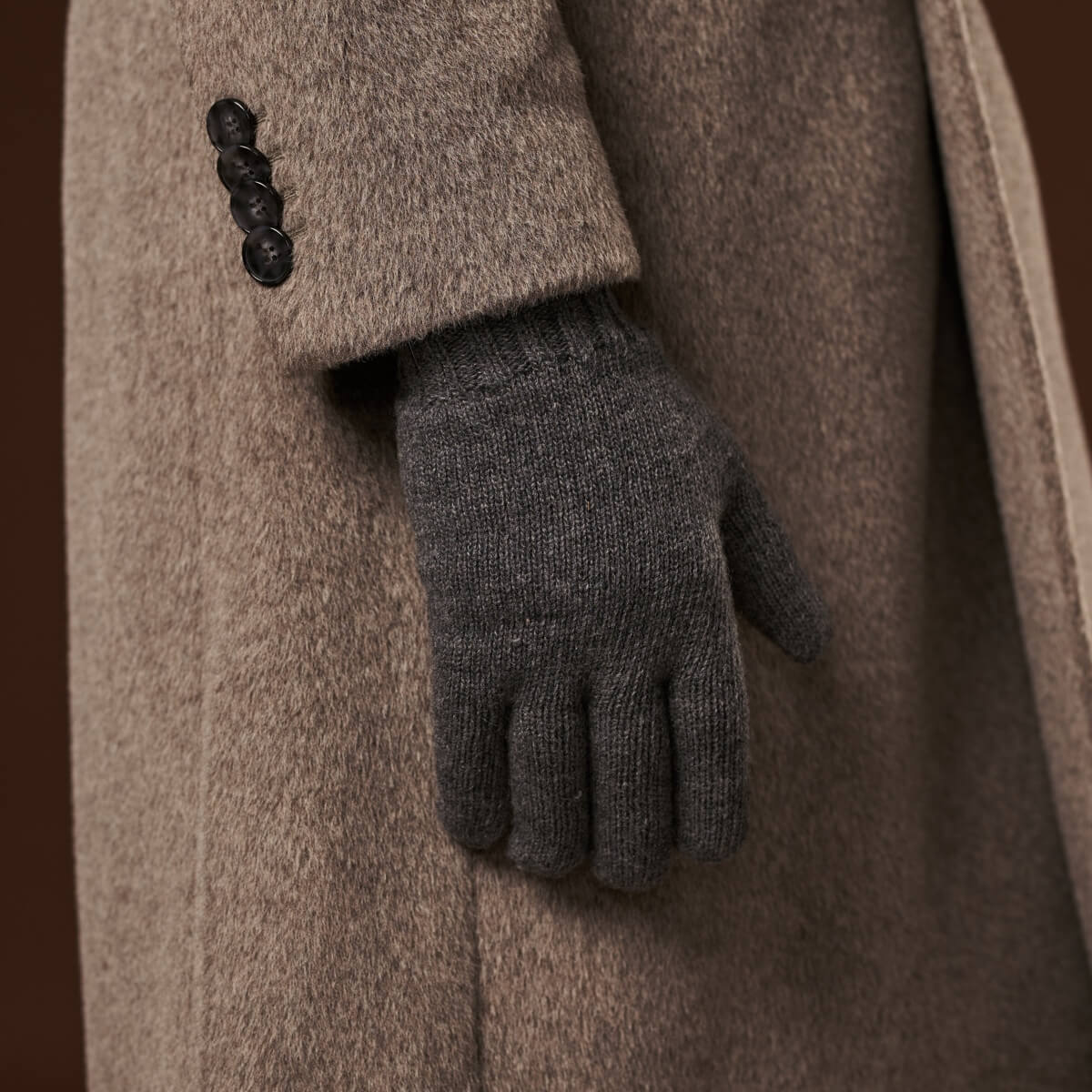 Luciano (grey) - Handmade Italian knitted wool gloves with luxurious cashmere lining - Leather Gloves Online - Luxury Wool Gloves - 4