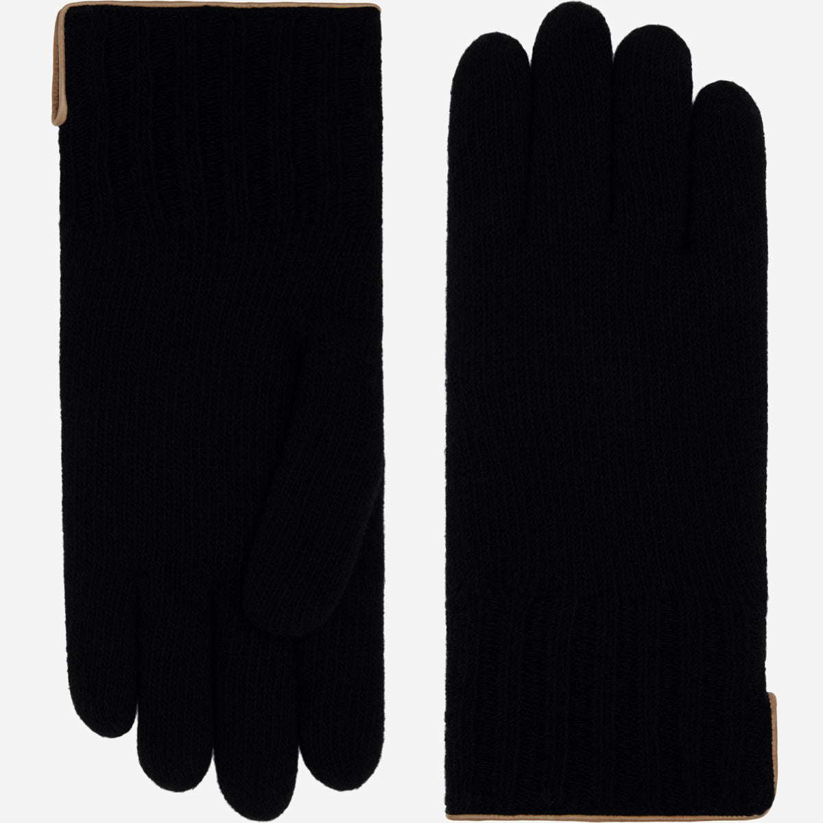 Luciano (black) - Handmade Italian knitted wool gloves with luxurious cashmere lining - Leather Gloves Online - Luxury Wool Gloves - 1