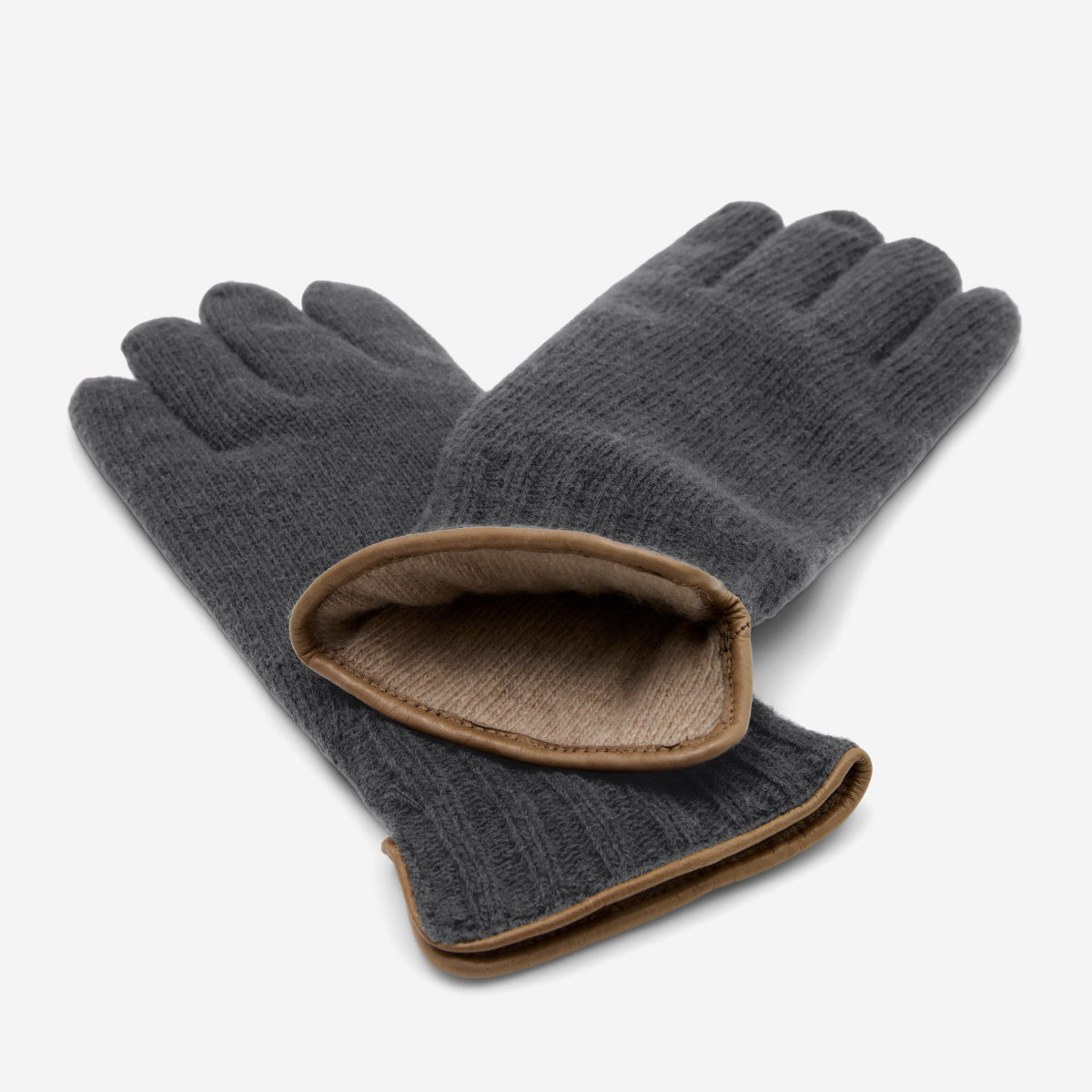Luciano (grey) - Handmade Italian knitted wool gloves with luxurious cashmere lining - Leather Gloves Online - Luxury Wool Gloves - 2