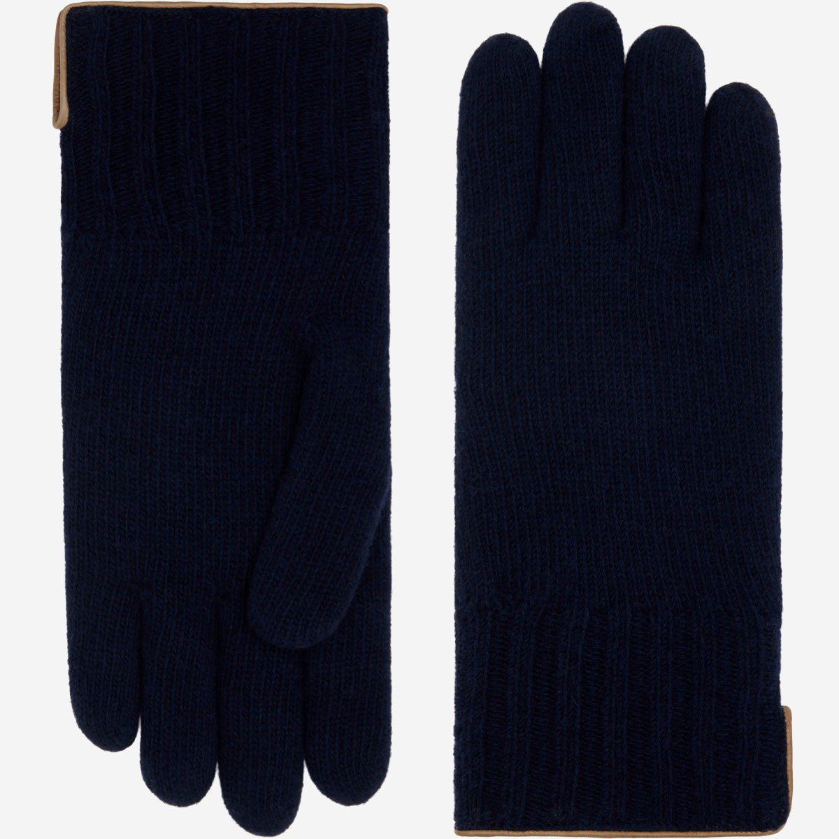 Luciano (dark blue) - Handmade Italian knitted wool gloves with luxurious cashmere lining - Leather Gloves Online - Luxury Wool Gloves - 1