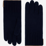 Luciano (dark blue) - Handmade Italian knitted wool gloves with luxurious cashmere lining - Leather Gloves Online - Luxury Wool Gloves - 1