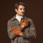 Marcello (brown) – Luxurious Italian peccary driving gloves - Leather Gloves Online - Luxury Leather Gloves - 4