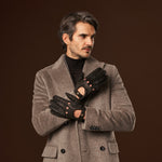Marcello (black) – Luxurious Italian peccary driving gloves - Leather Gloves Online - Luxury Leather Gloves - 4