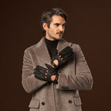 Marcello (black) – Luxurious Italian peccary driving gloves - Leather Gloves Online - Luxury Leather Gloves - 4