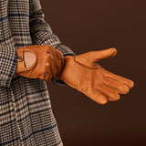 Marcello (brown) – Luxurious Italian peccary driving gloves - Leather Gloves Online - Luxury Leather Gloves - 5