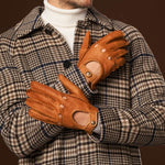 Marcello (brown) – Luxurious Italian peccary driving gloves - Leather Gloves Online - Luxury Leather Gloves - 8
