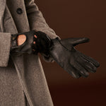 Marcello (black) – Luxurious Italian peccary driving gloves - Leather Gloves Online - Luxury Leather Gloves - 8