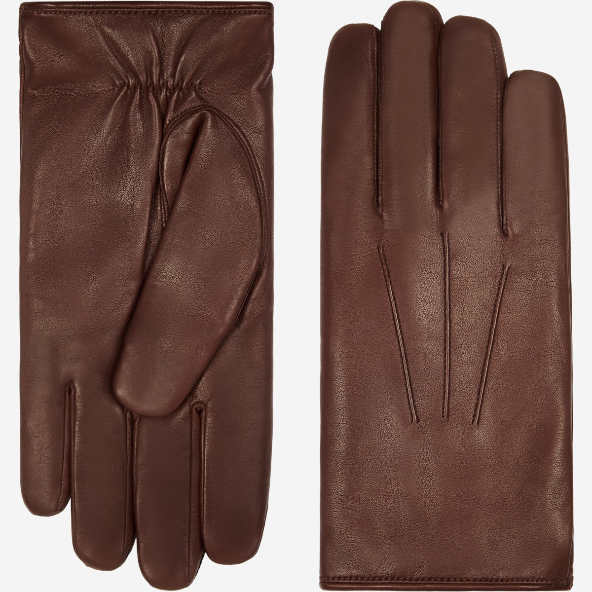 Marco (brown) - Italian lambskin leather gloves with white rabbit fur lining - Leather Gloves Online - Luxury Leather Gloves - 2